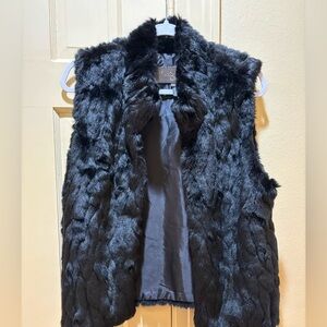 Ci Sono Black Faux Fur Vest